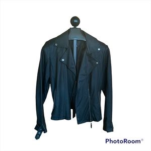 MAX STUDIO FAUX LEATHER BIKER JACKET BLACK…XL…LIKE NEW